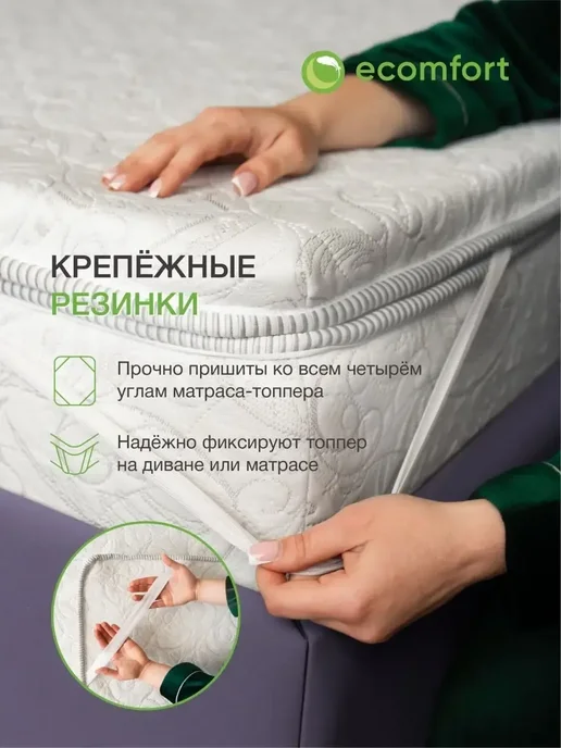 Ecomfort Матрас топпер 80х160 на кровать мягкий беспружинный, 80x160, фото 7