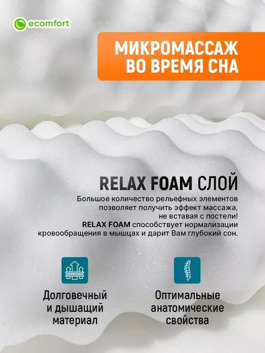 Ecomfort Матрас топпер 80х190 "Фитнес" с массажным эффектом, 80x190, фото 3