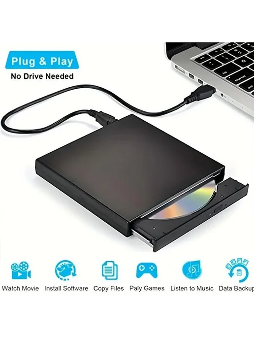 Внешний CD DVD привод USB 2.0, вариант, фото 2