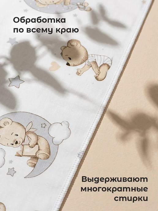 Свит Пеленка детская для новорожденных 75х100 хлопок поплин 2 шт, 75x100, 2 шт, фото 5