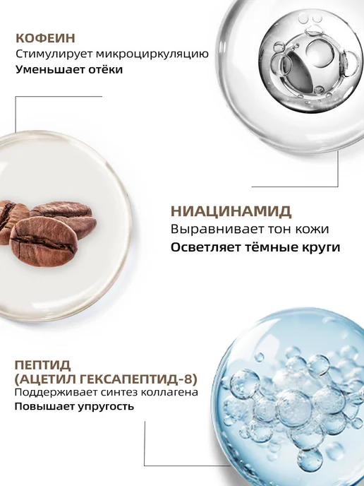 Кофеин + ниацинамид маска для глаз подтягивающая, 60 шт, 60 шт, фото 3