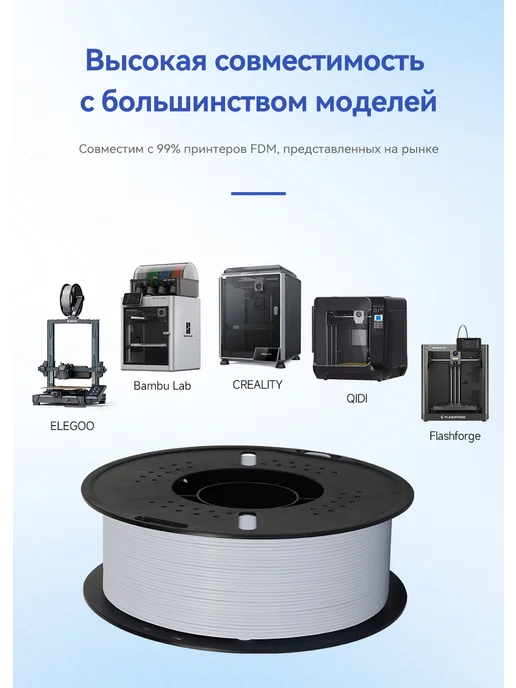 Kingroon PETG Пластик для 3D принтера белый 1,75 мм 5 кг, 5 кг, фото 5