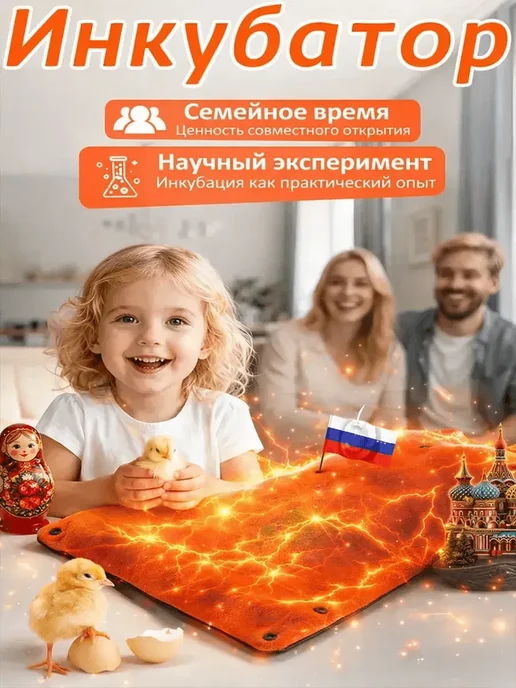 Инкубатор для яиц автоматический с терморегулятором, оранжевый, фото 3