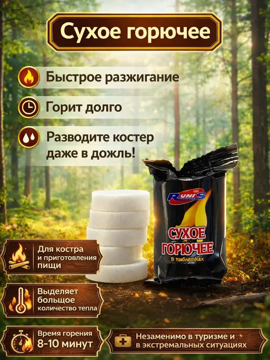 Сухое горючее в таблетках для розжига