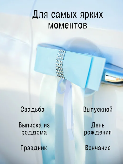 Счастье в деталях Набор украшений для ручек автомобиля, голубой, фото 2