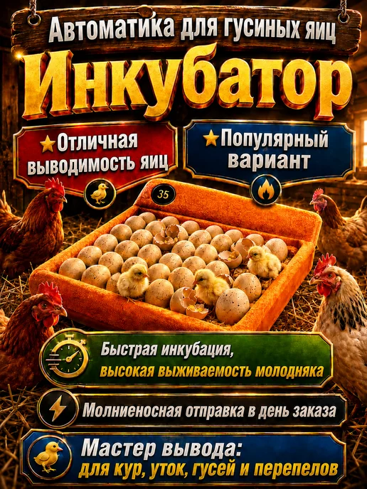 Инкубатор для яиц автоматический на 64, вариант