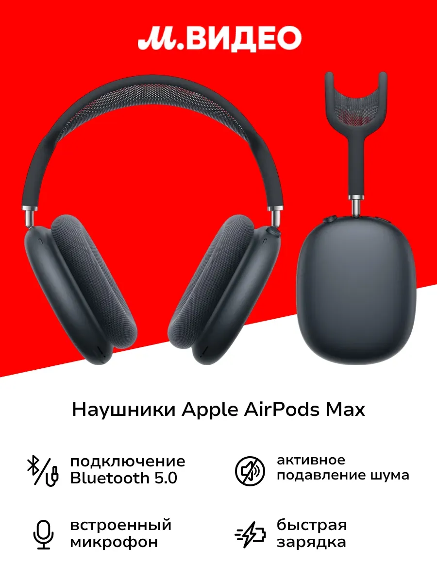 Наушники AirPods Max (Type-C) Midnight Apple 969135942 купить за 61 976 ₽ в интернет‑магазине Wildberries