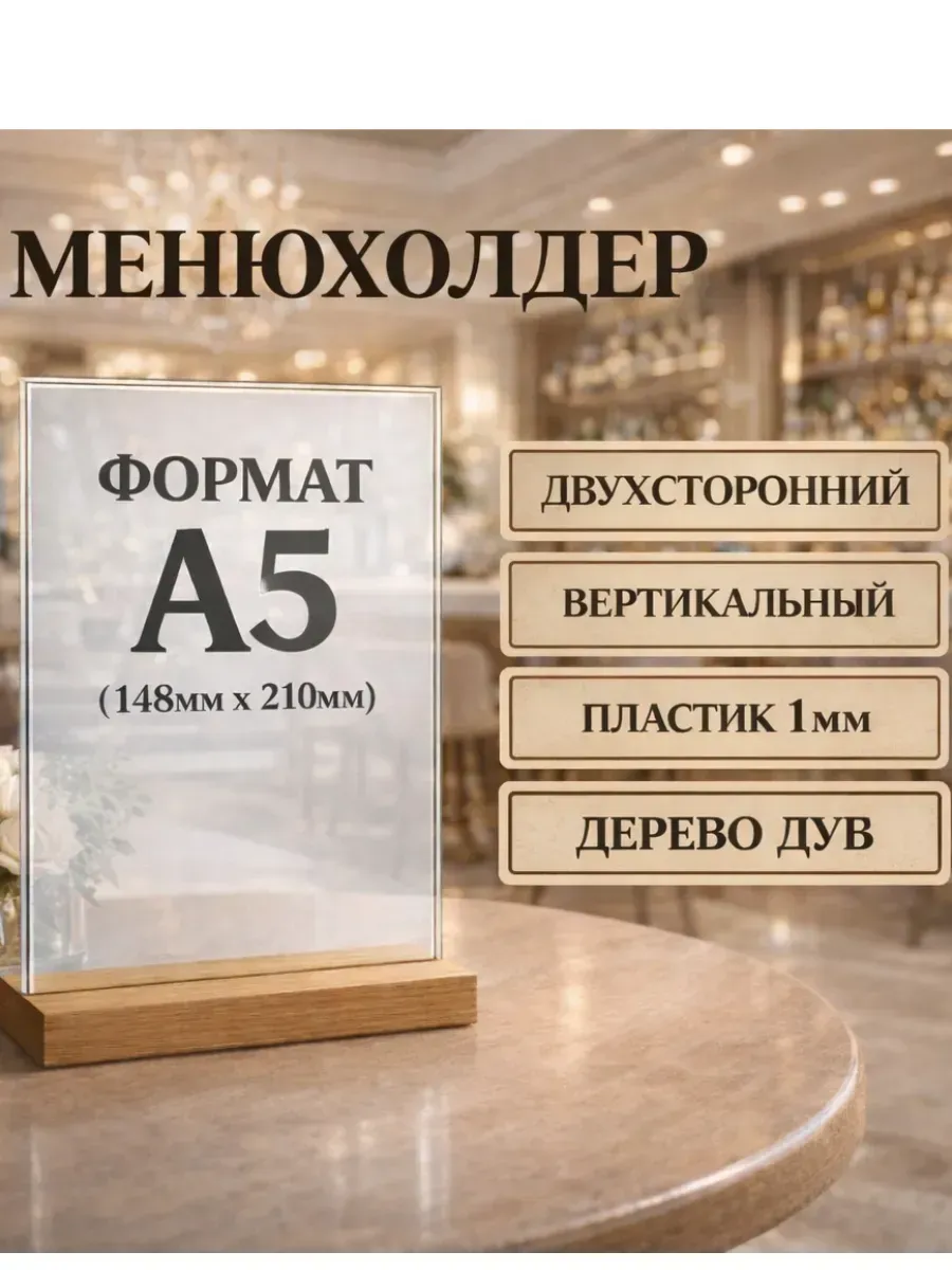 Тейбл тент А5, менюхолдер А5 вертикальный