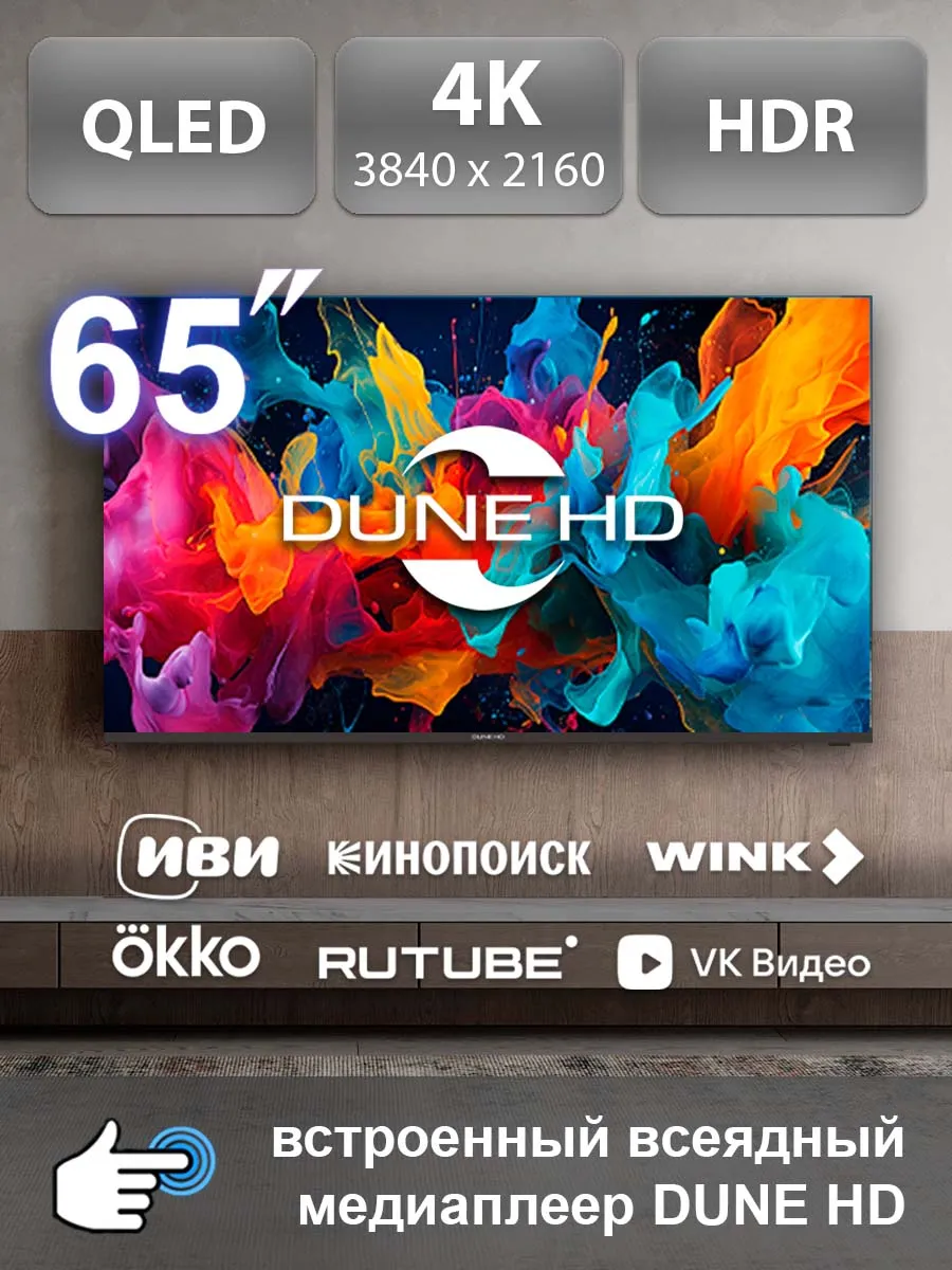 Телевизор 65 дюймов 4K QLED Смарт (Q65R1)