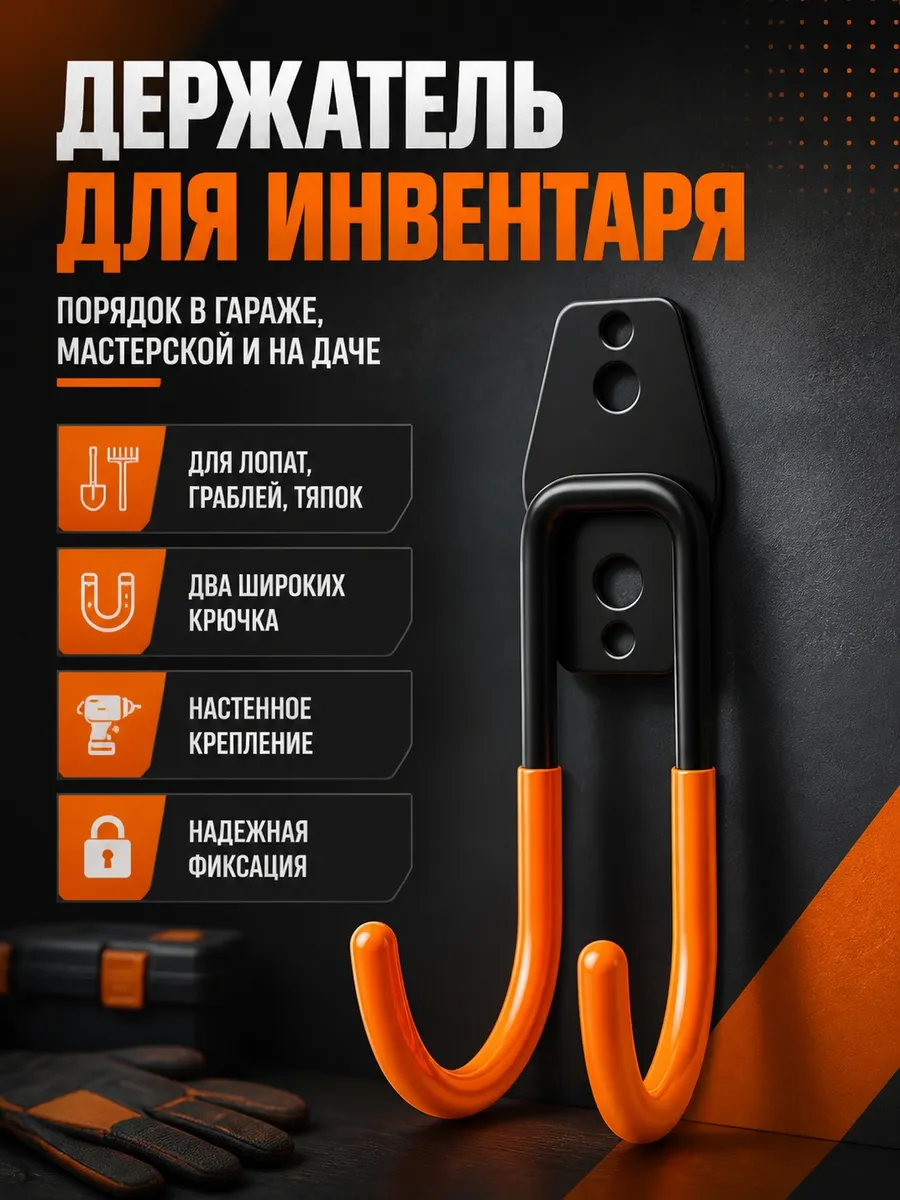 Держатель для садового инструмента настенный
