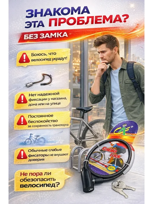 ВА09 Надежный велозамок для велосипеда, черный, фото 3