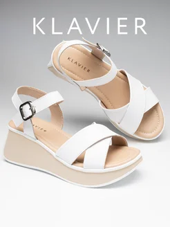 KLAVIER Белые босоножки женские на платформе