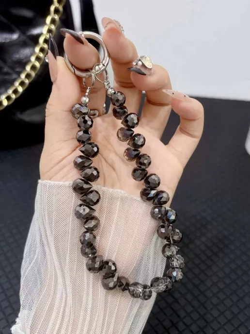Nigina.Shop Брелок шнурок обвес для телефона, серый, фото 4