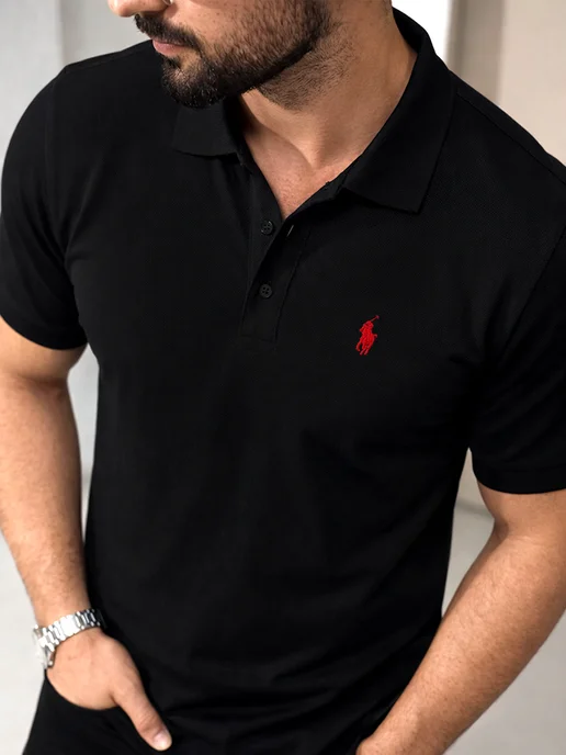 ZHABKA Футболка поло классическая polo с вышивкой pinterest, черный