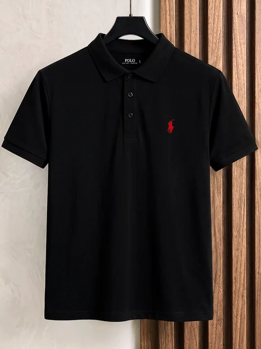 ZHABKA Футболка поло классическая polo с вышивкой pinterest, черный, фото 2