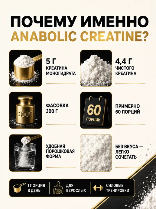 Kevin Levrone Креатин моногидрат Anabolic Creatine Кевин Леврон 300 г, 300 г, фото 2