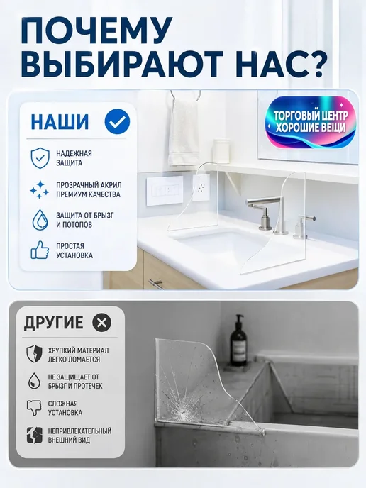 2 шт. защита от брызг для угла ванны, защита для ванной комн, 2 шт, фото 6