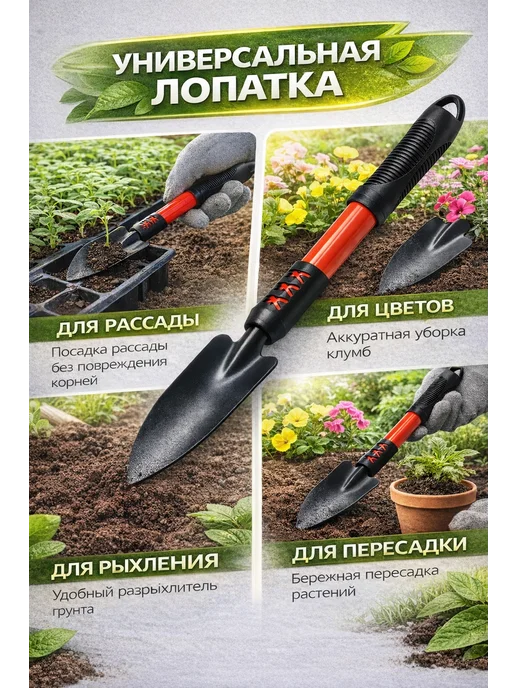 Кваро Лопатка садовая ручная для посадки и рассады, вариант, фото 2