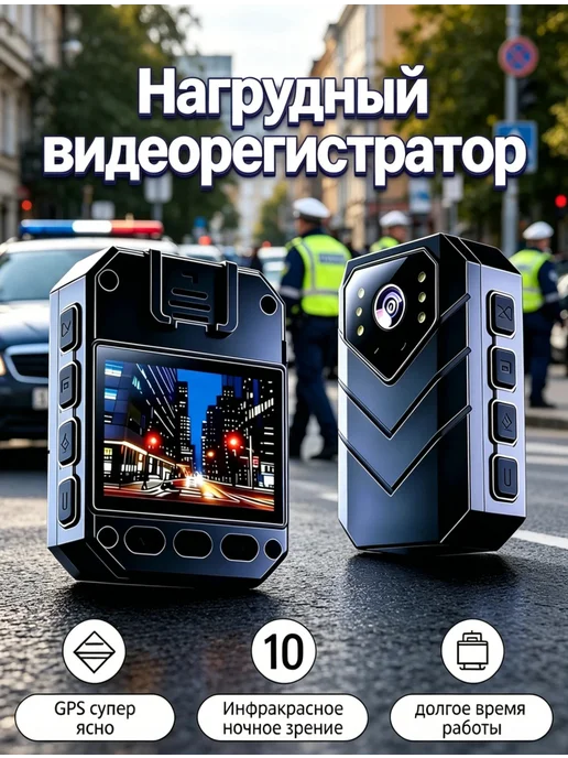 Нагрудный видеорегистратор-128 ГБ, 128 ГБ