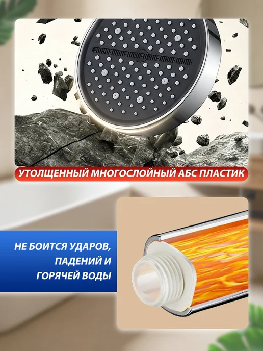 Werdels лейка для душа большая 8 режимов, черный, фото 5