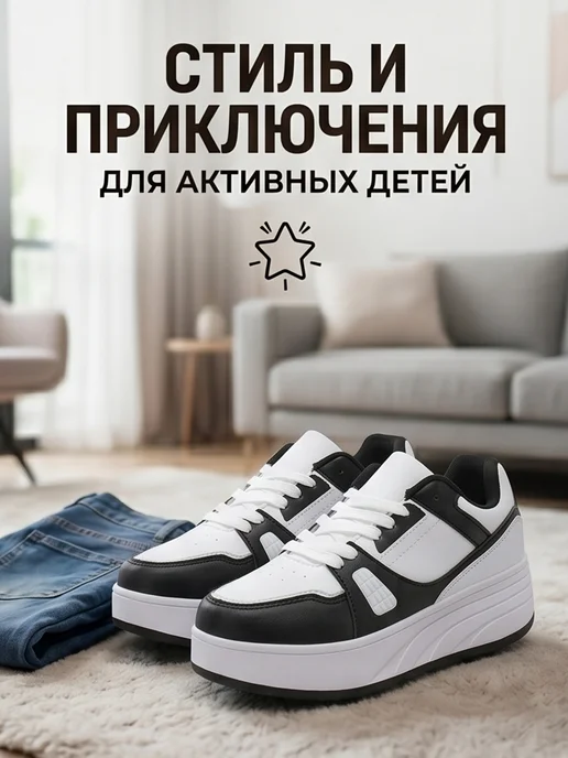 Детские роликовые кроссовки на 4 колеса, вариант, фото 2