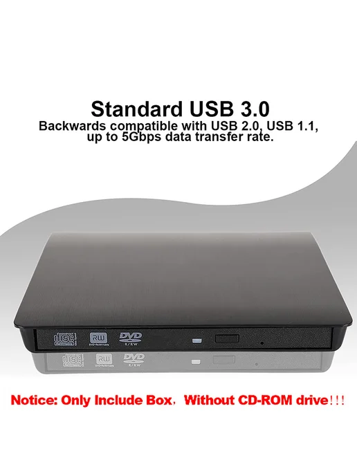 Оптический привод USB 3.0 SATA для дисков, черный, черный, фото 4