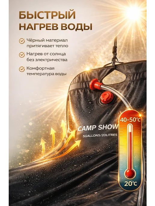 Душ портативный, 20 л, фото 3