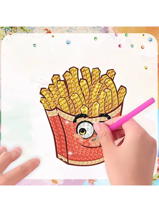 12 шт. наклеек 2D плоский DIY алмазный дизайн для холодильни, 12 шт, фото 7
