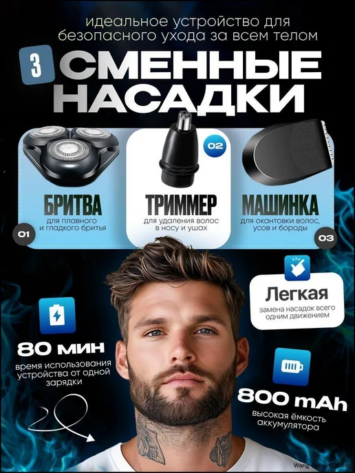 Электробритва 2921403194-MnSk, голубой, голубой, фото 6