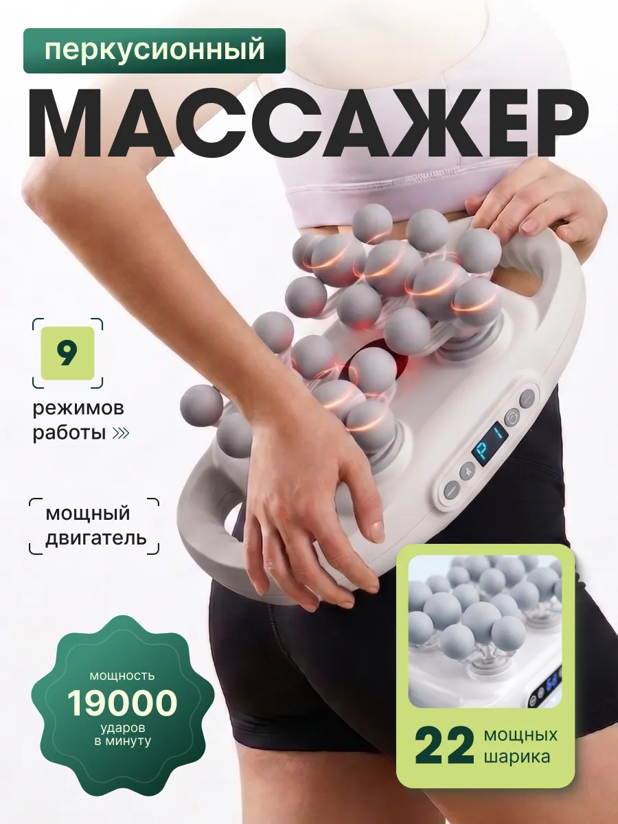Массажер для тела, спины и шеи перкуссионный, электрический