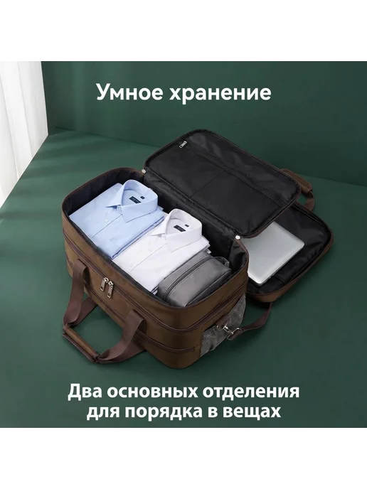 Сумка дорожная ручная кладь для путешествий, серый, фото 3