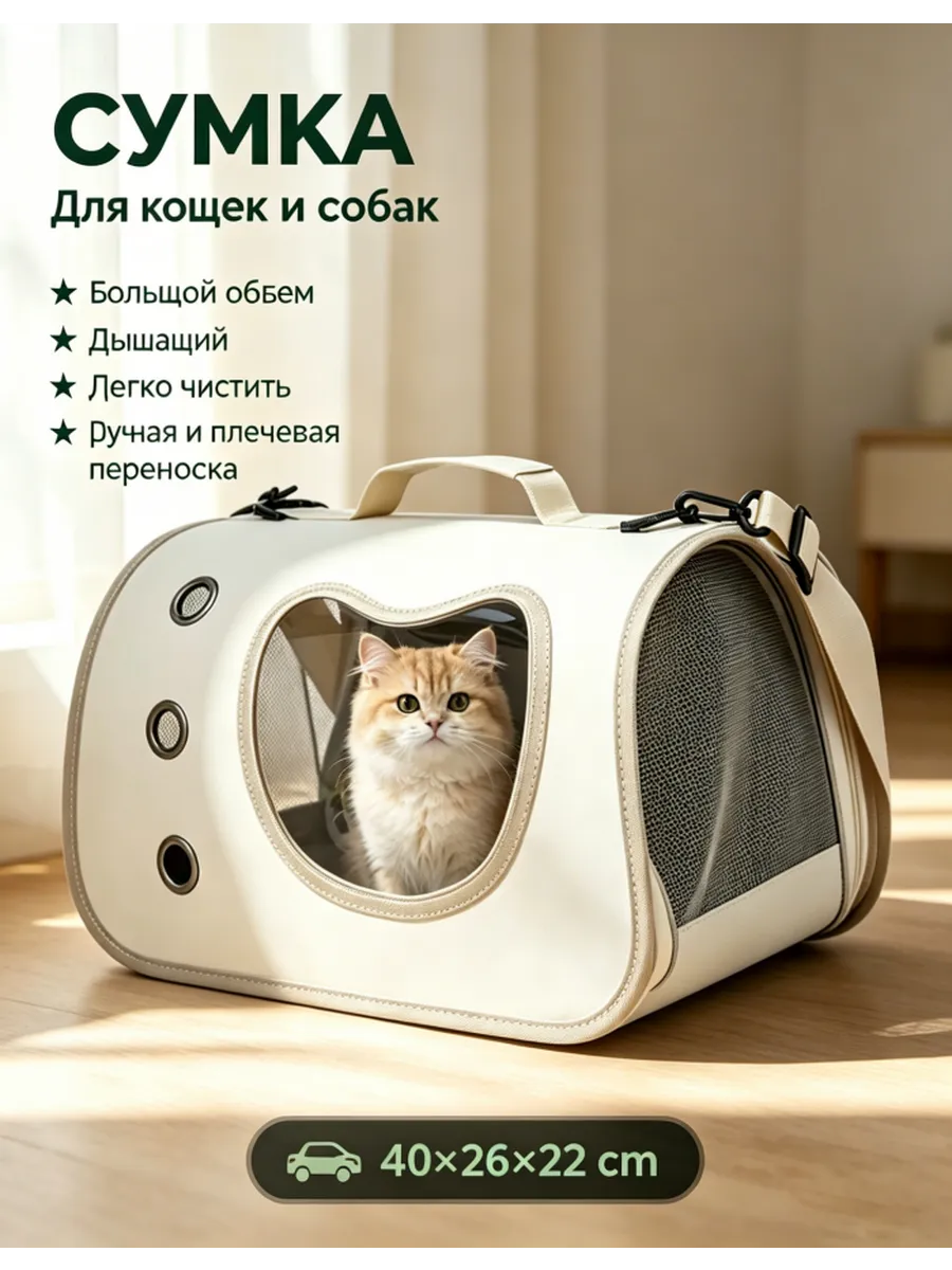 Переноска для кошек и собак сумка до 7 кг