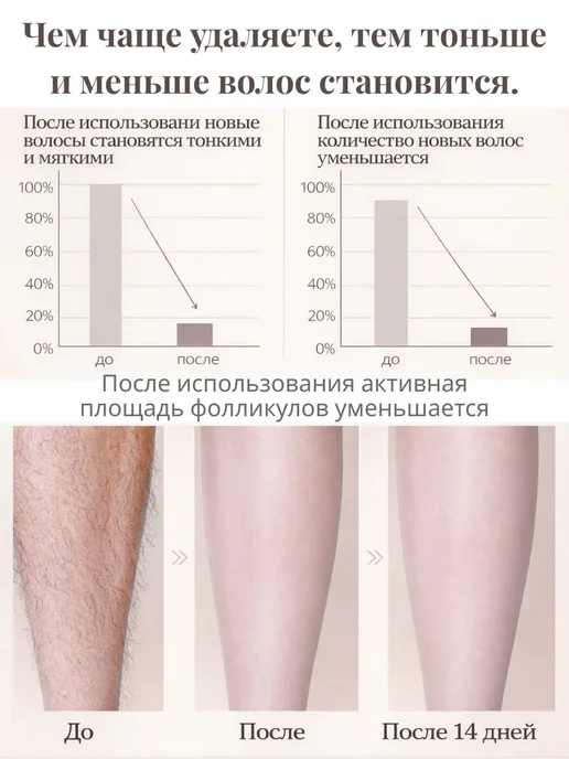 Крем для депиляции тела, быстрое удаление волос, вариант, фото 5