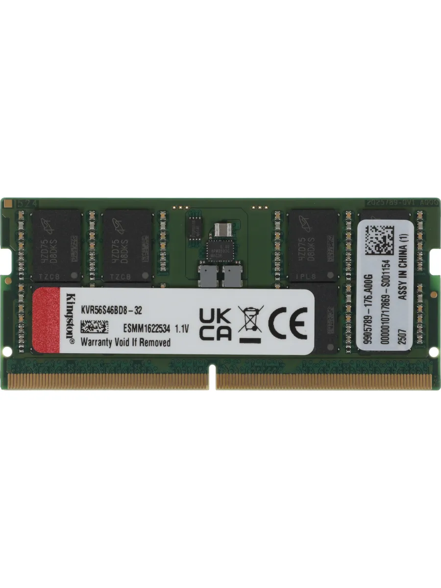 Kingston Память DDR5 32GB 5600MHz KVR56S46BD8-32 Valueram RTL PC5-448