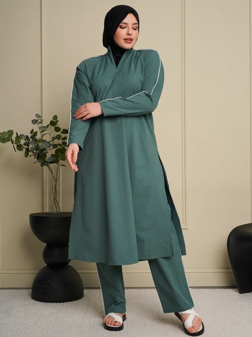 Roza Hijab Буркини купальник мусульманский, зеленый, фото 7