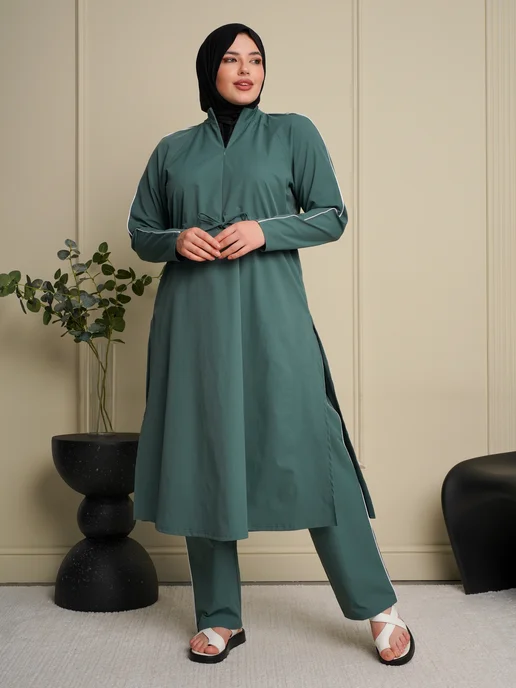 Roza Hijab Буркини купальник мусульманский, зеленый, фото 8