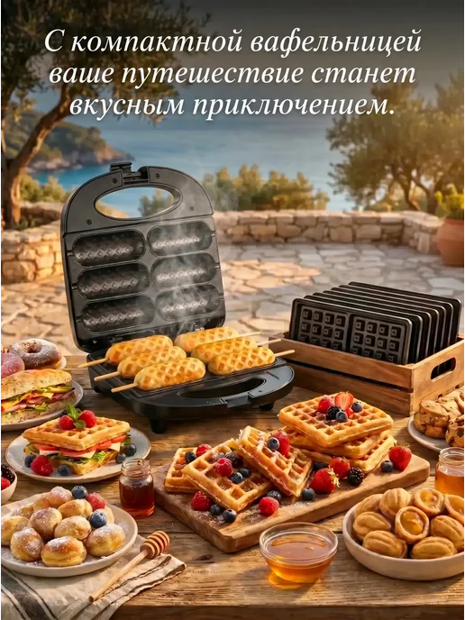 FutureTech Мультипекарь вафельница электрическая с насадками 12 в 1, черный, фото 8