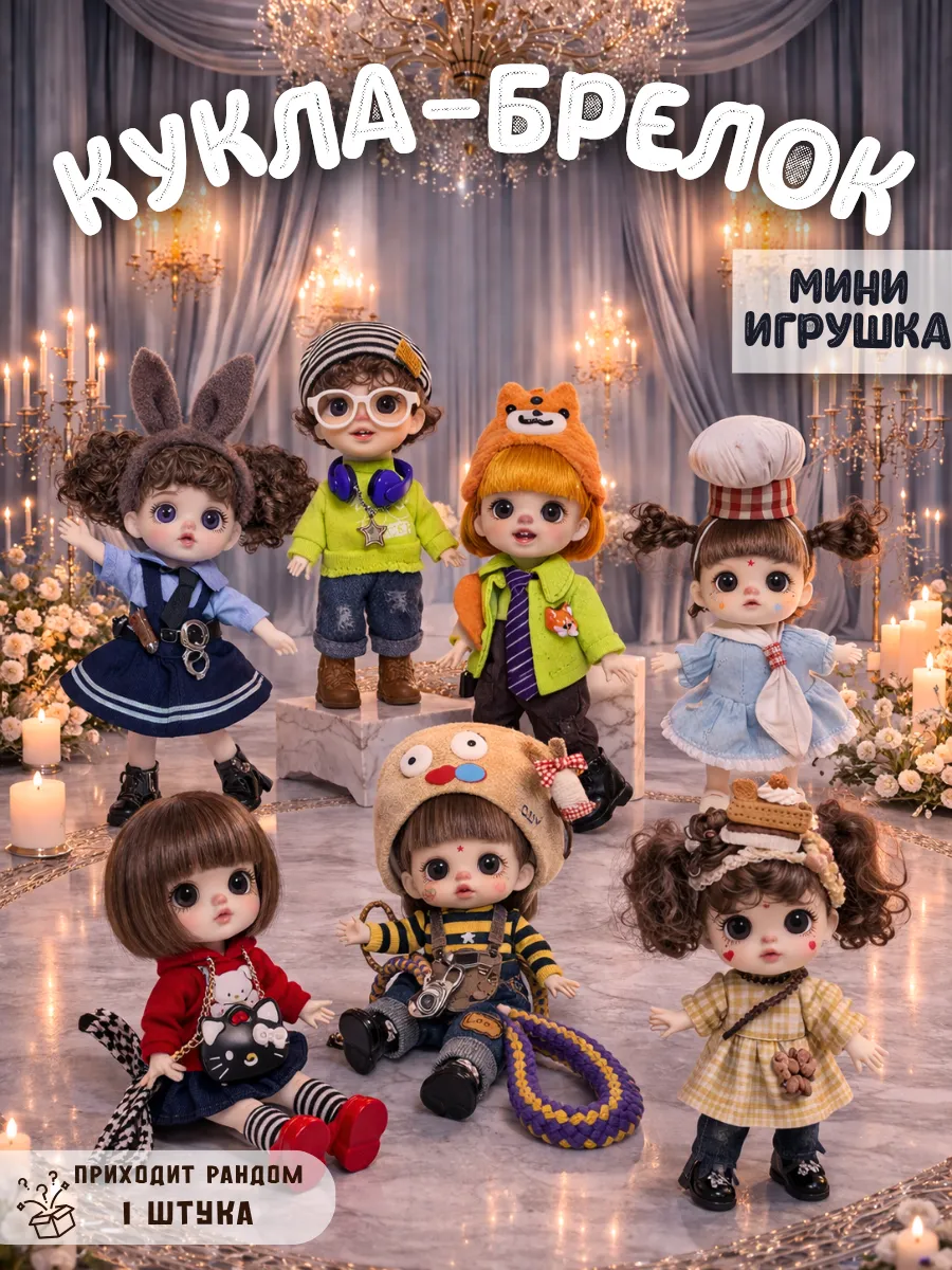 Кукла брелок коллекционная мини игрушка сюрприз