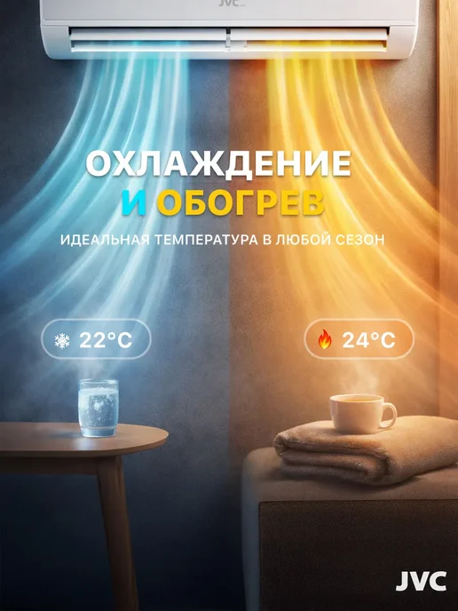 JVC Сплит система кондиционер инверторный, 28 кв.м, комплект, вариант, фото 6