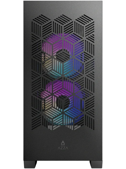 Azza Корпус для ПК AEROHEX черный без БП ATX 6x120mm 2x140mm 1xUS…, черный, фото 2