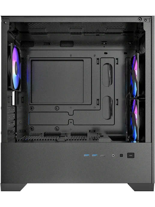 Azza Корпус для ПК AEROHEX черный без БП ATX 6x120mm 2x140mm 1xUS…, черный, фото 4