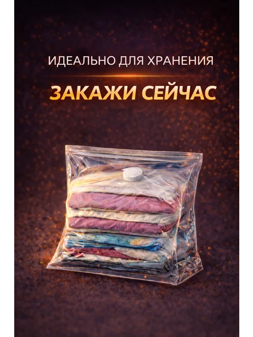 Пакет вакуумный 70×100 см для хранения одежды экономия места, 70x100 см, фото 7