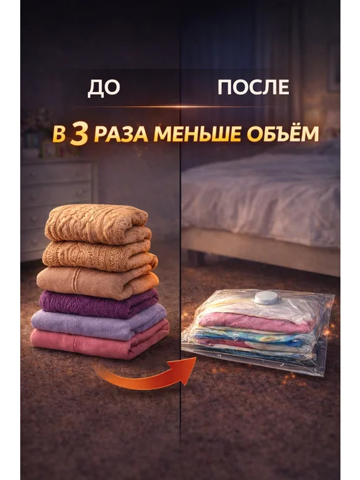 Вакуумный пакет 80×110 см для одежды и вещей, 80x120 см, фото 6