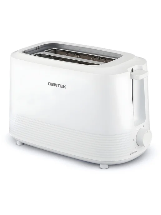 Centek Тостер для хлеба с поддоном для крошек CT-1433 Black, белый, фото 2