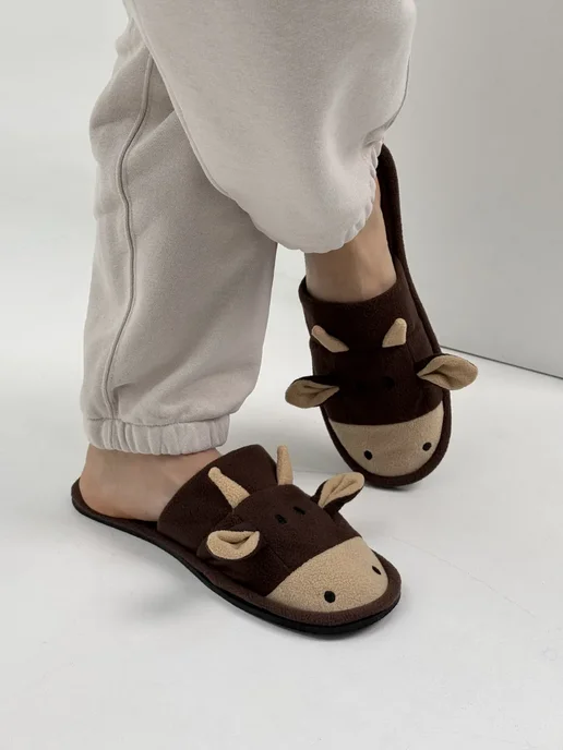 TapModa Тапочки домашние мужские закрытые, коричневый, фото 3