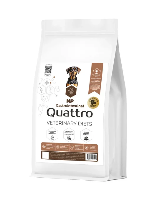 Сухой корм QUATTRO VETERINARY DIETS Gastrointestinal для собак, крупные, средние, 12 кг, фото 2