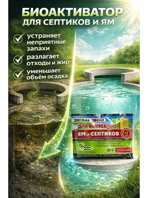 МикиТопчик Средство биоактиватор для выгребных ям и септиков, вариант