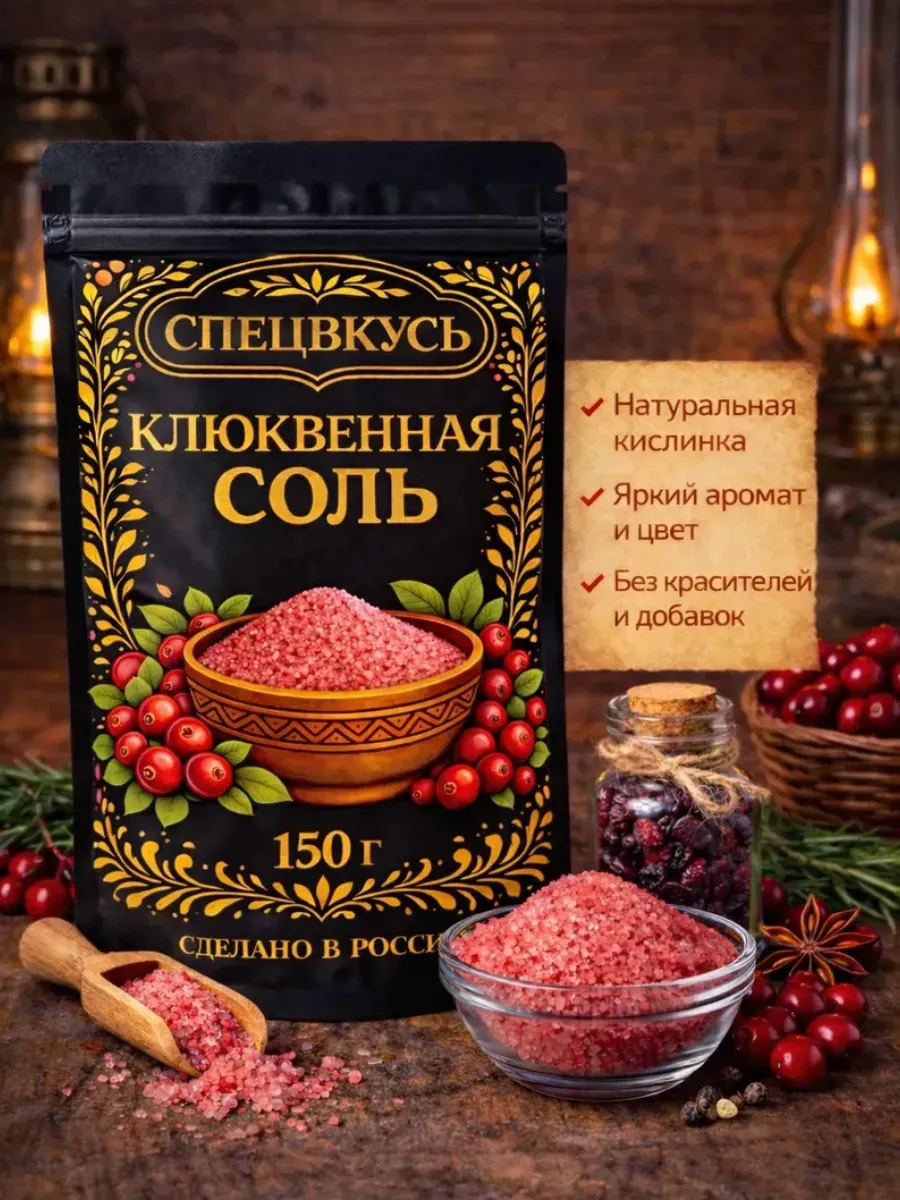 Соль клюквенная пищевая 150 г