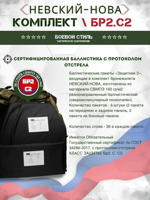 Боевой стиль Бронежилет Невский облегченный Бр2, С2 с 4 подсумками Мох, зеленый, фото 8