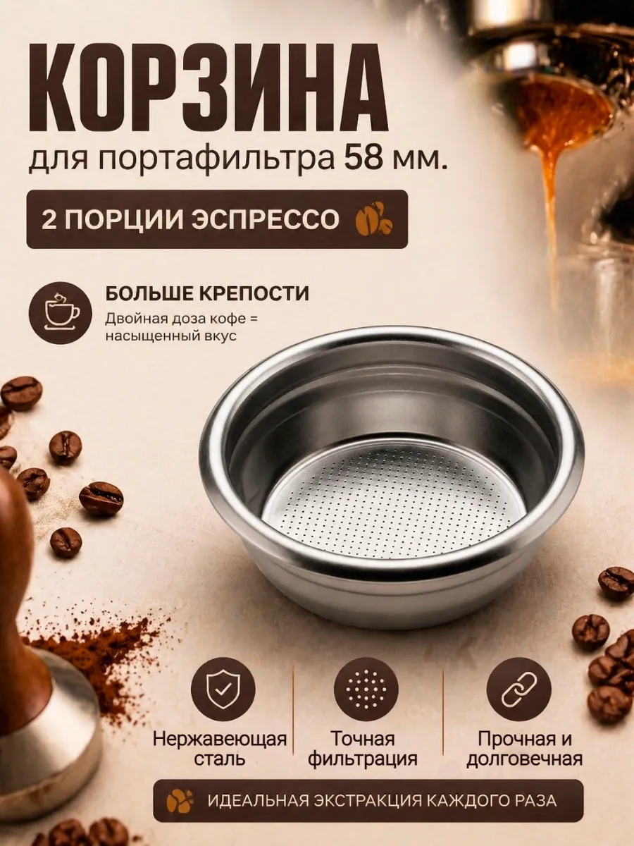 Корзина для холдера 58 мм 2 порции